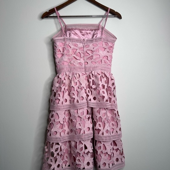 Chi Chi London Pink Lace Mini Dress Size US 2 - Picture 2 of 10